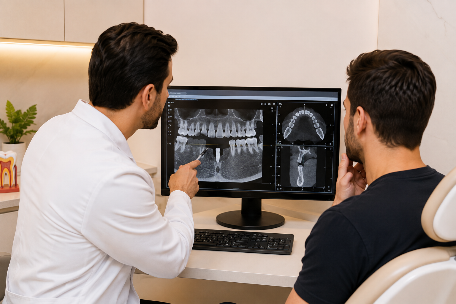 Avaliação do osso para planejamento de implante dentário